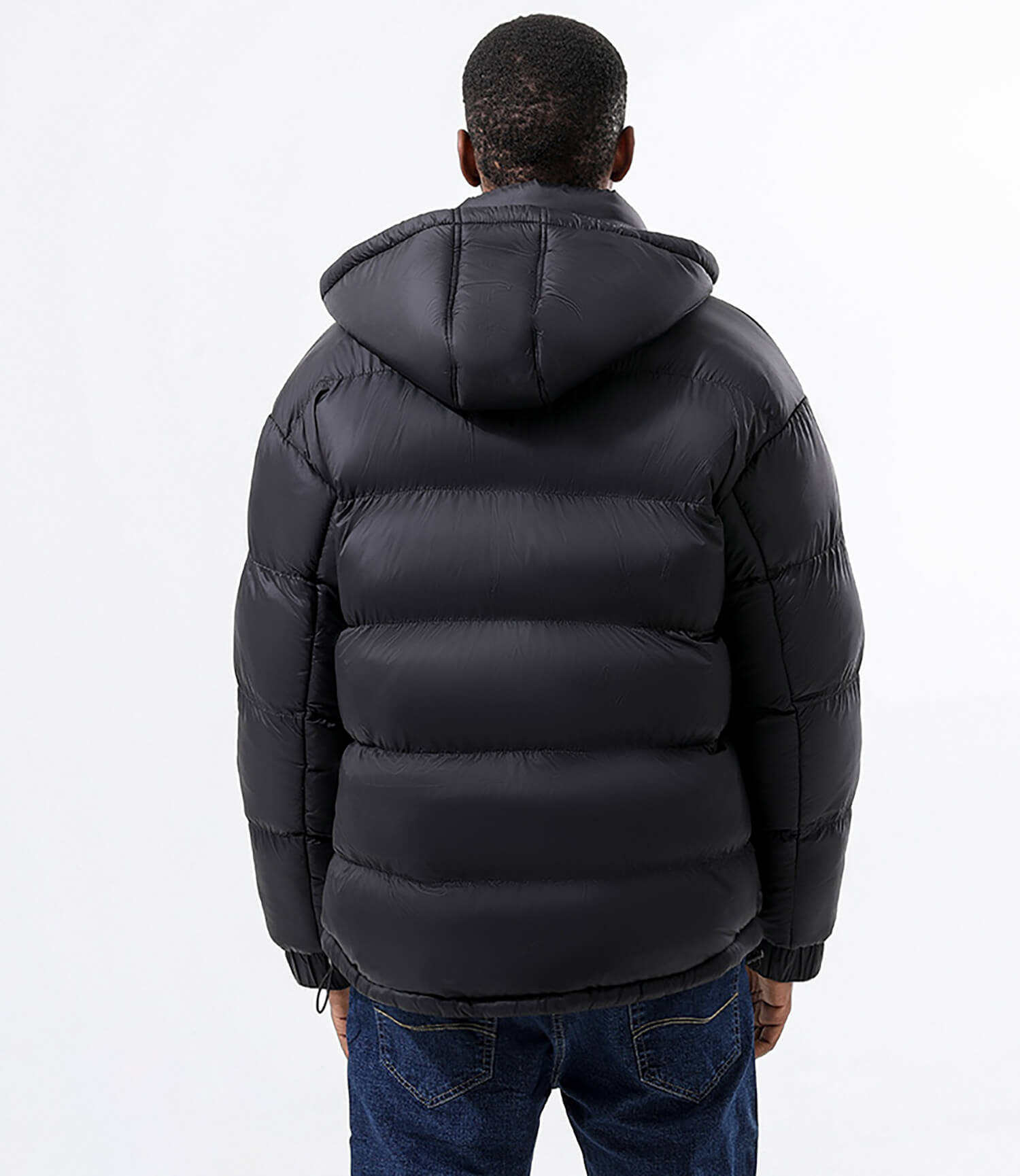 Down/Cotton Jacket-Black