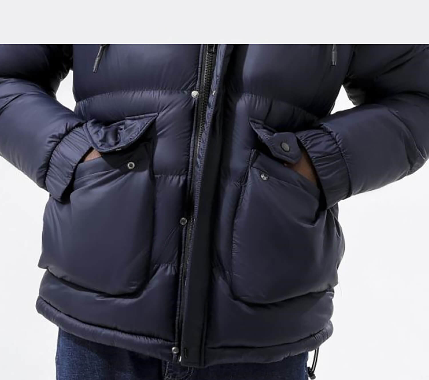 Down/Cotton Jacket-Navy