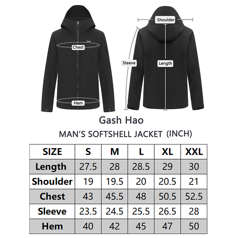 Gash Hao Mens Lightweight Softshell Waterproof Jacket