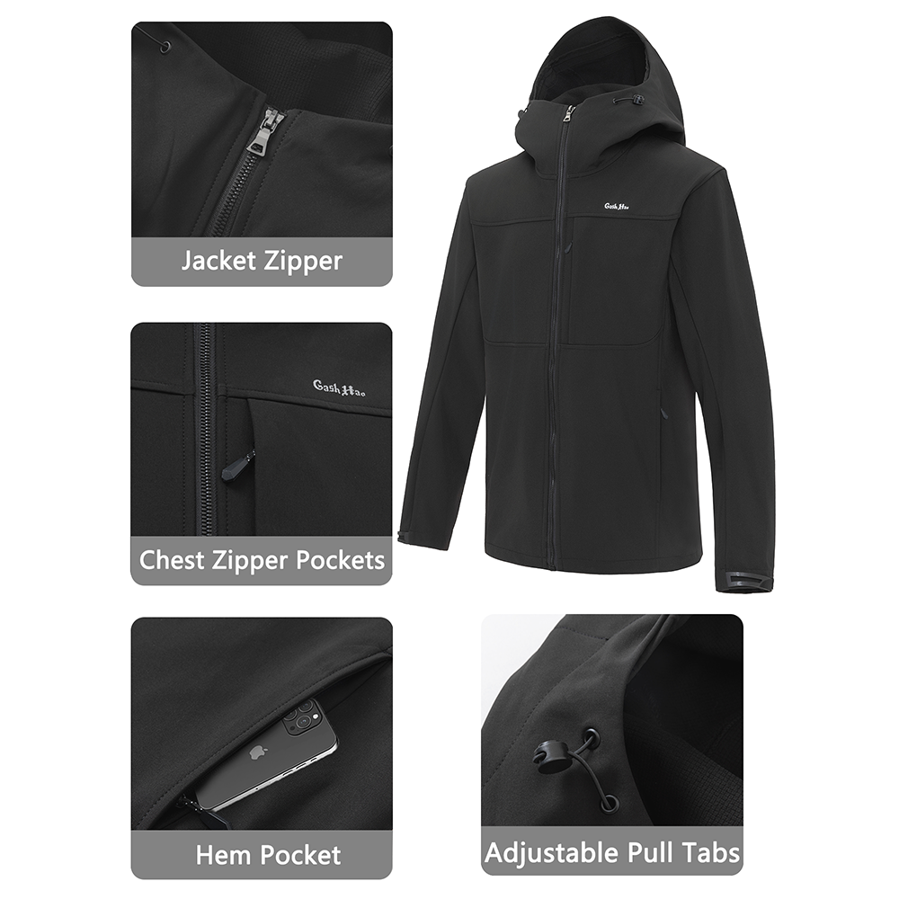 Gash Hao Mens Lightweight Softshell Waterproof Jacket